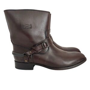 FRYE Lindsay Spur Short Brown Full Grain 
Leather Boots Size 9B
